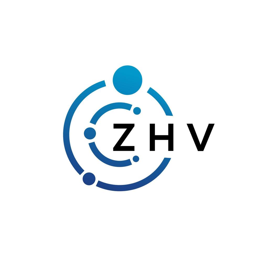 design de logotipo de tecnologia de letra zhv em fundo branco. zhv letras iniciais criativas conceito de logotipo. design de letra zhv. vetor