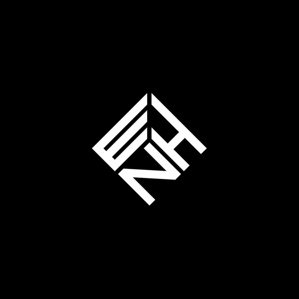 whn carta design de logotipo em fundo preto. whn conceito de logotipo de letra de iniciais criativas. quando design de letras. vetor