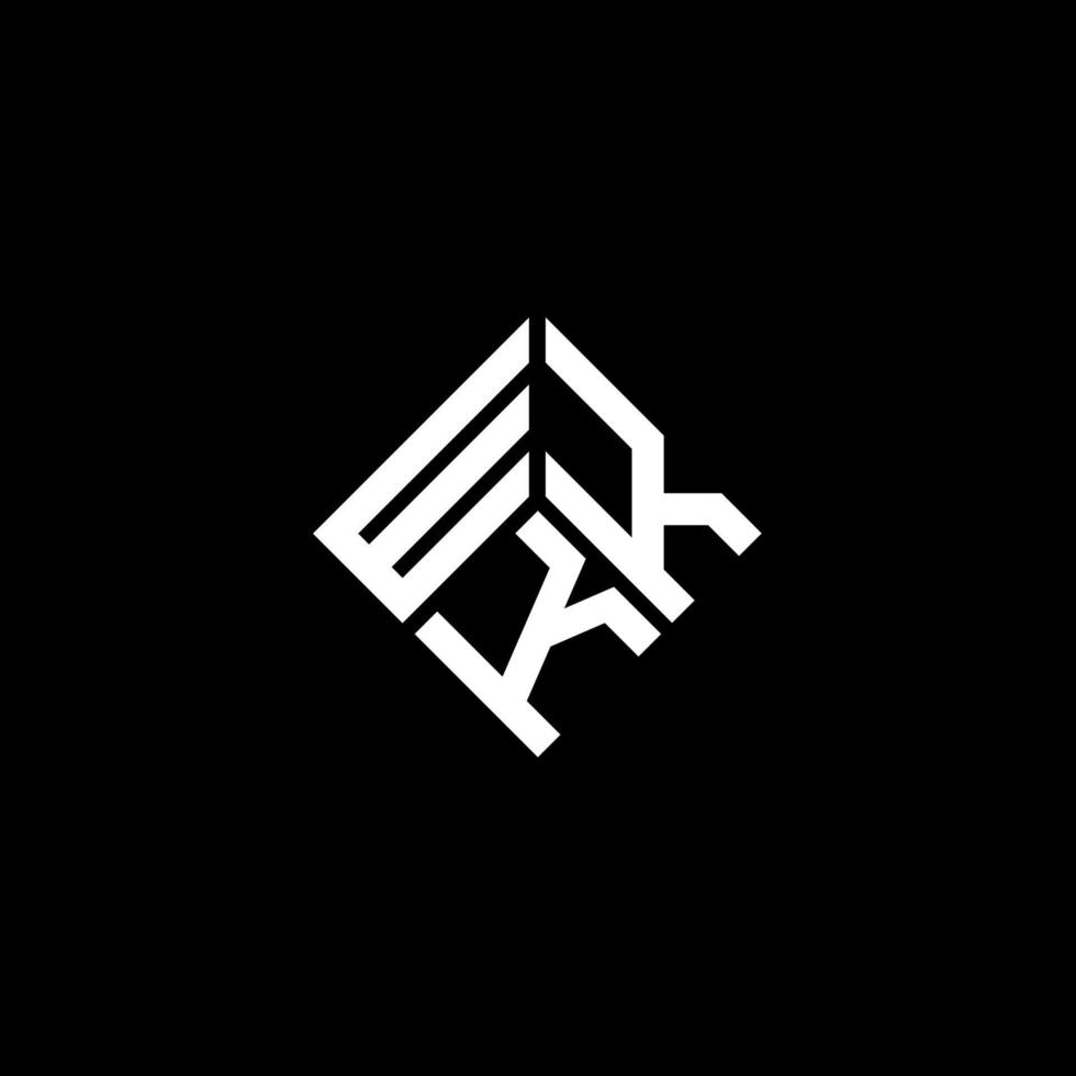 design de logotipo de carta wkk em fundo preto. wkk conceito de logotipo de letra de iniciais criativas. wkk design de letras. vetor