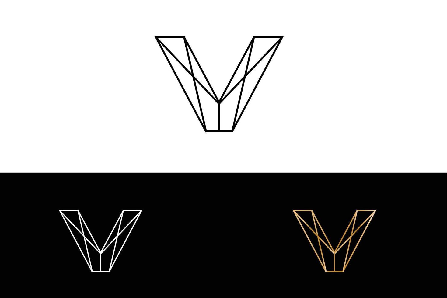 logotipo geométrico v alfabeto vetor