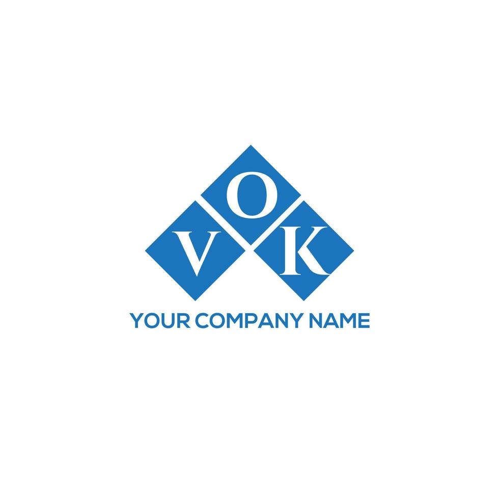 conceito de logotipo de letra de iniciais criativas vok. vok carta design.vok carta logo design em fundo branco. conceito de logotipo de letra de iniciais criativas vok. design de letra vok. vetor