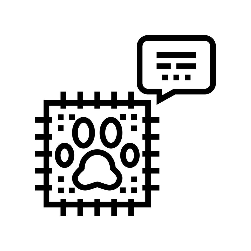 chip para ilustração vetorial de ícone de linha pet vetor