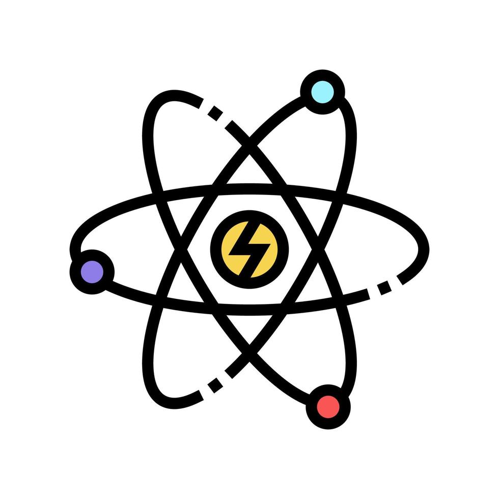 ilustração em vetor ícone de cor de energia nuclear de átomo