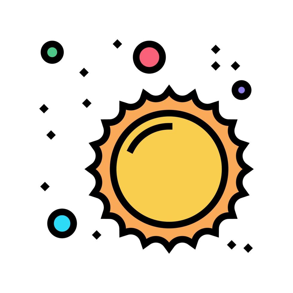 ilustração plana de vetor de ícone de cor estrela do sol