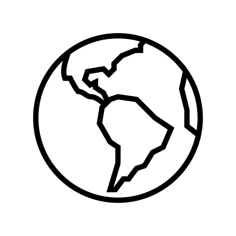 ilustração em vetor preto do ícone da linha do planeta terra