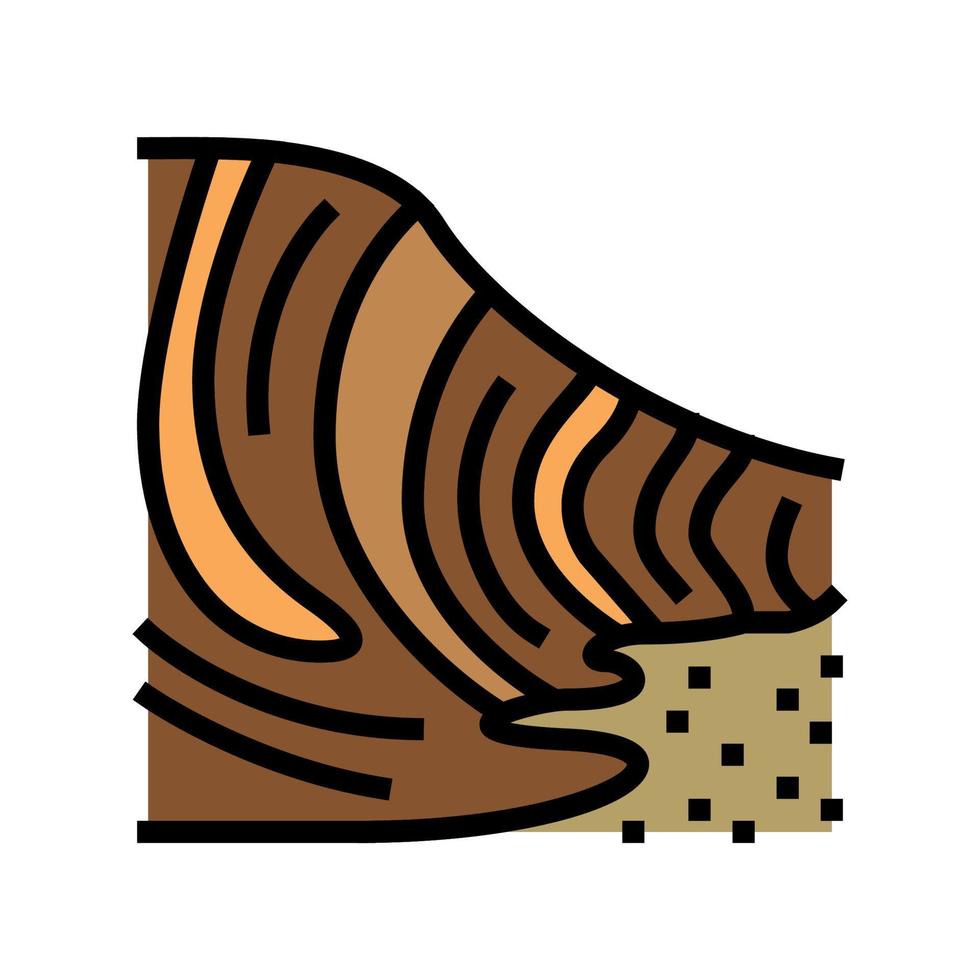 ilustração em vetor ícone de cor de onda de formação rochosa