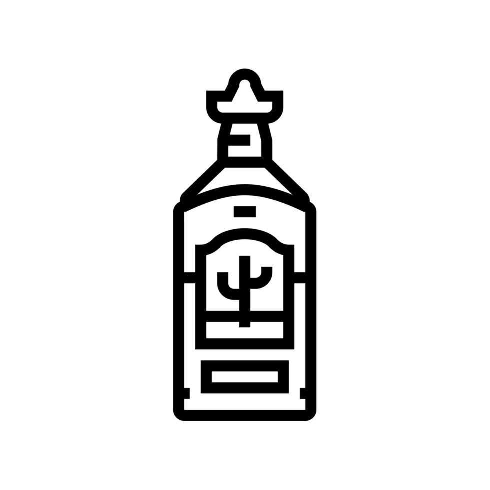 ilustração vetorial de ícone de linha de bebida alcoólica de tequila vetor