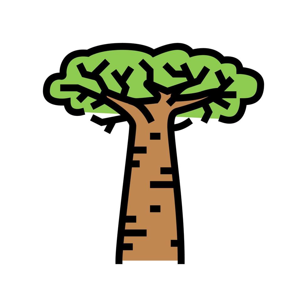 ilustração vetorial de ícone de cor de árvore baobá áfrica vetor
