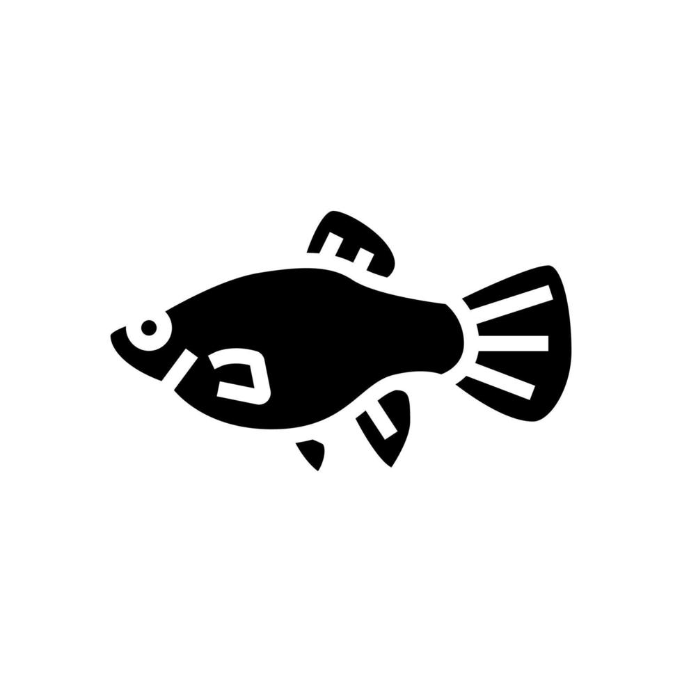 ilustração vetorial de ícone de glifo de peixe platy vetor