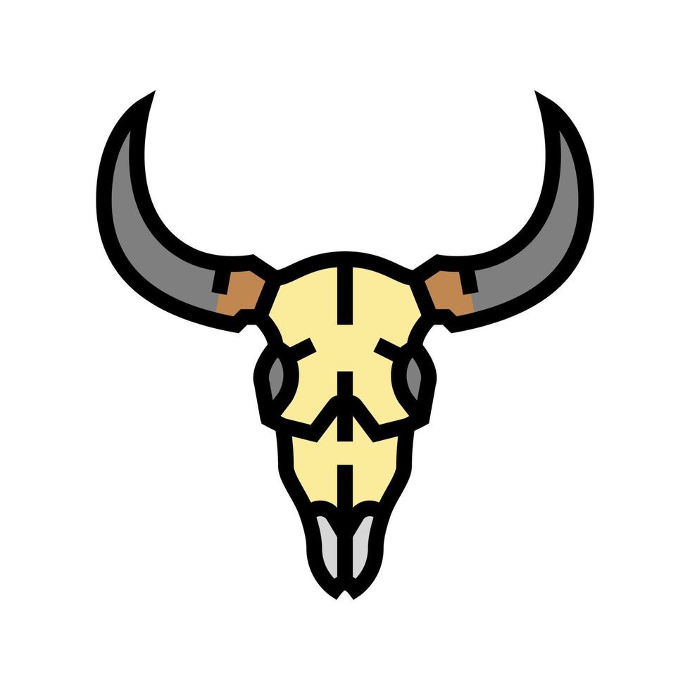 ilustração vetorial de ícone de cor de touro de caveira vetor