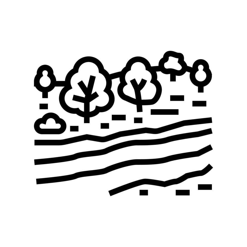 ilustração vetorial de ícone de linha do parque nacional de serengeti vetor