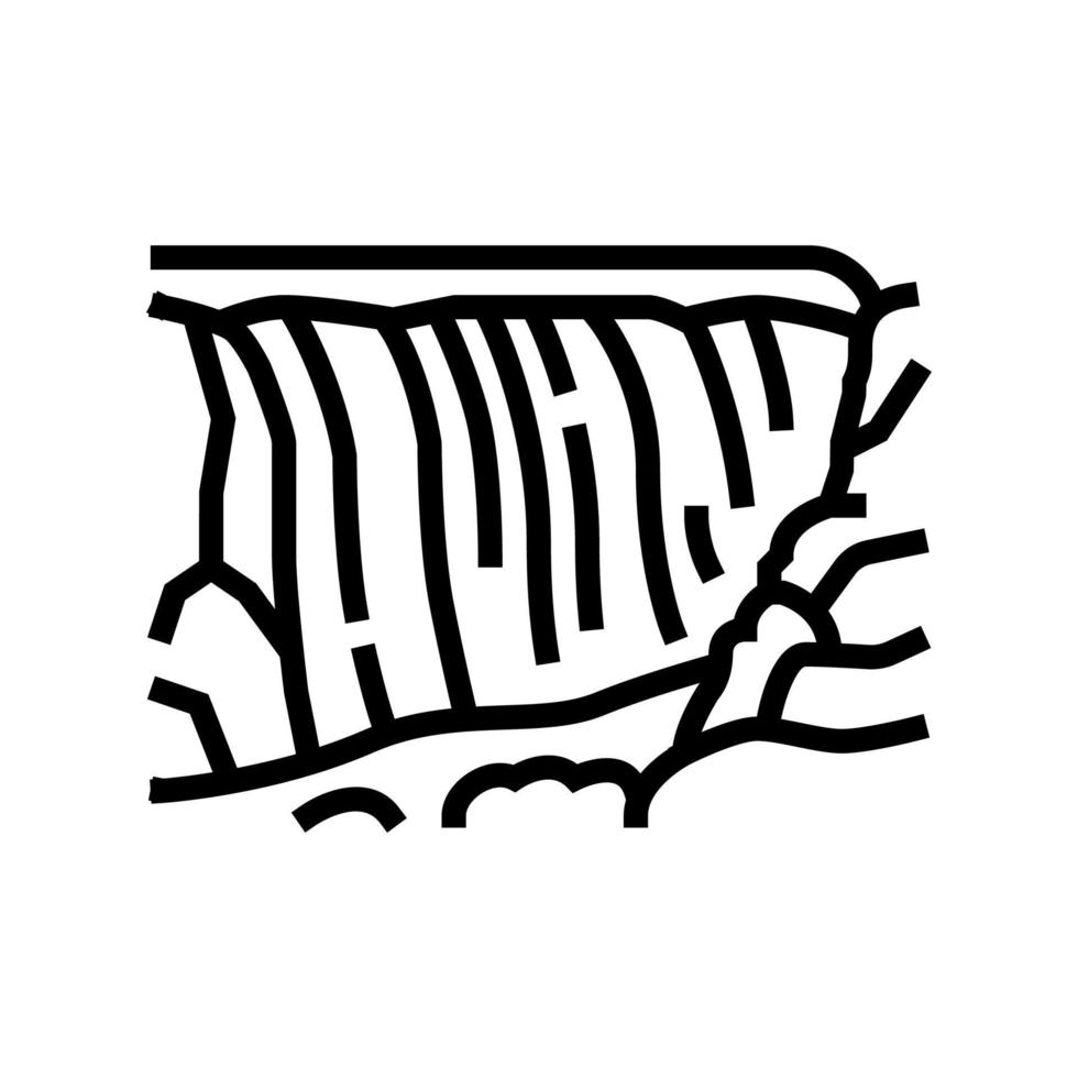 ilustração vetorial de ícone de linha de Victoria Falls vetor