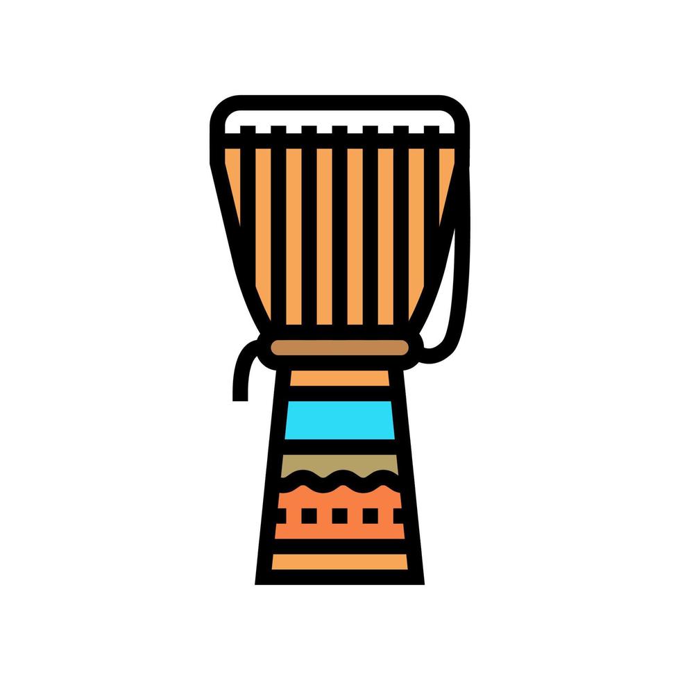 tambor áfrica músico tradicional instrumento ícone de cor ilustração vetorial vetor