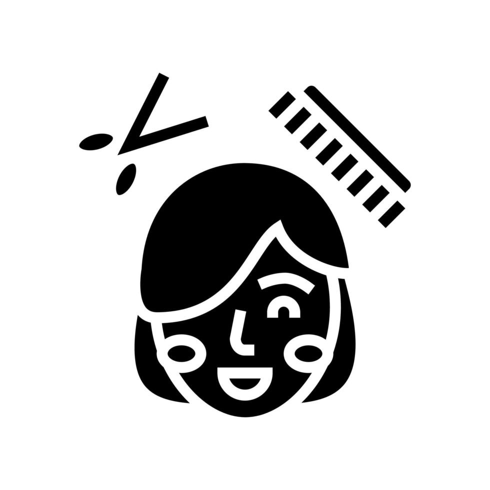 ilustração vetorial de ícone de glifo de criança de corte de cabelo vetor