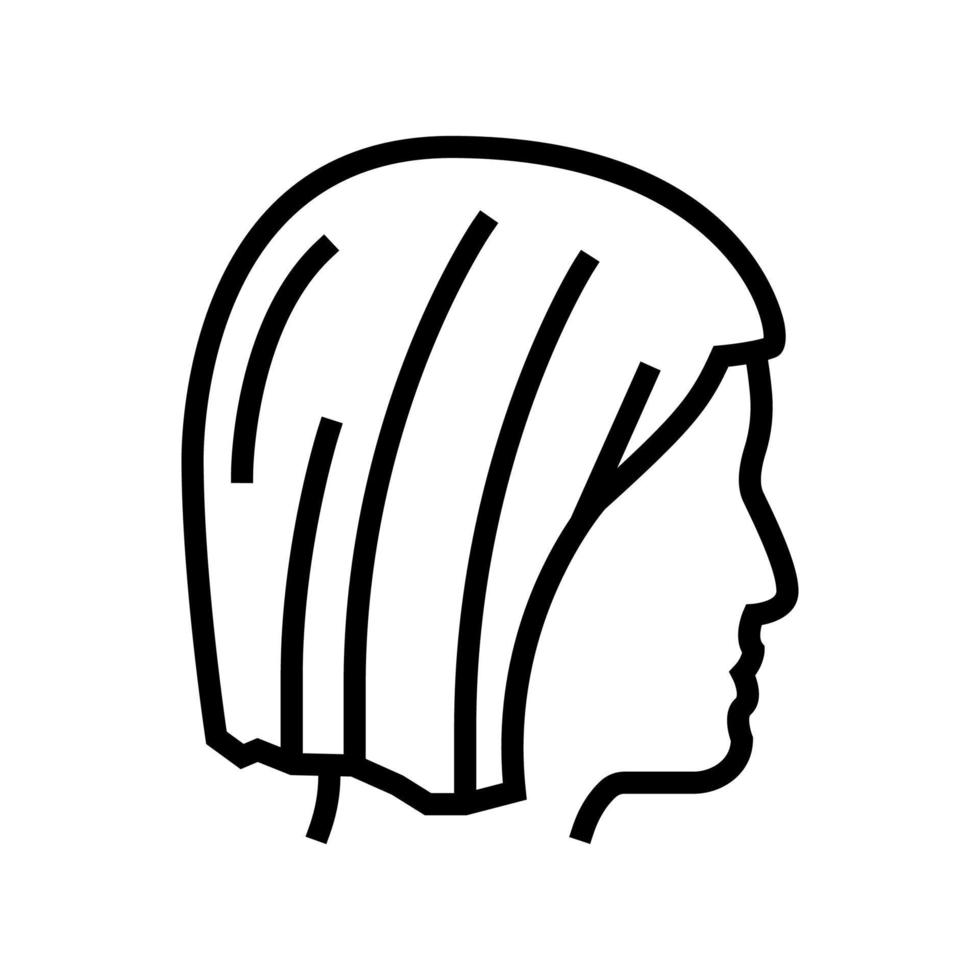 ilustração vetorial de ícone de linha de cabelo curto vetor
