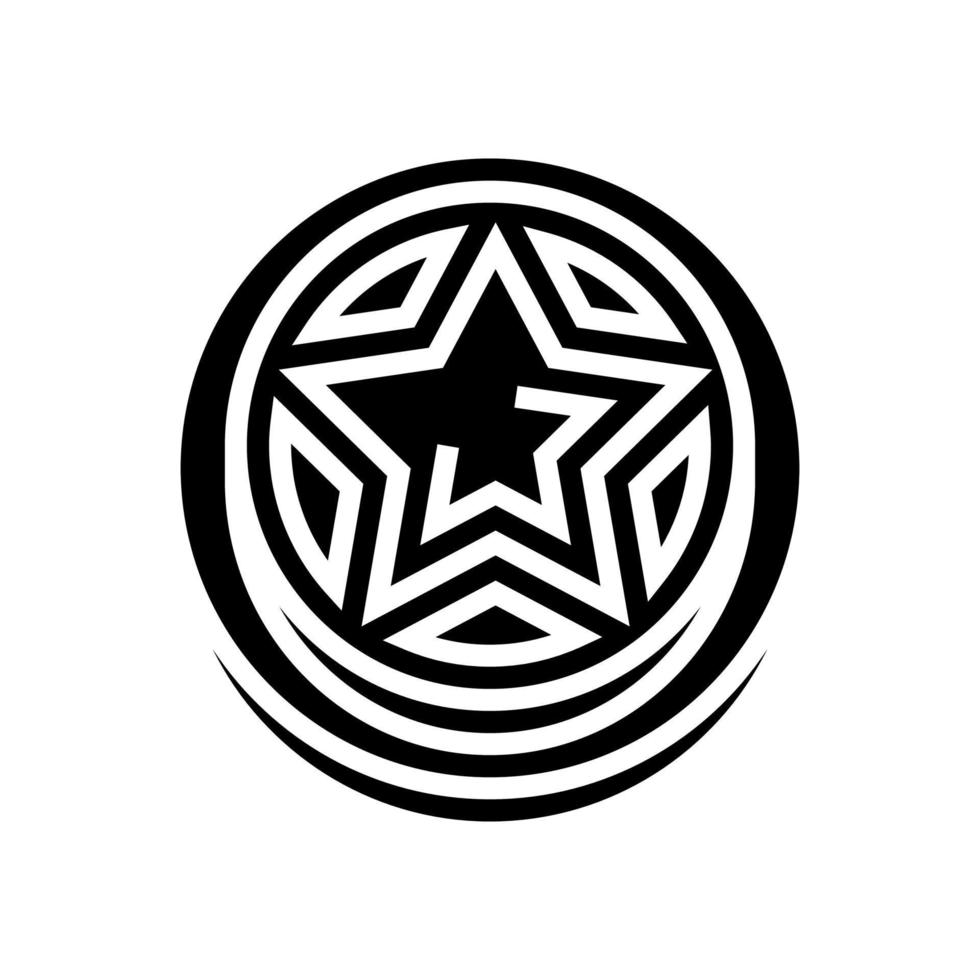 ilustração vetorial de ícone de glifo de medalha de conquista de jogo estrela vetor
