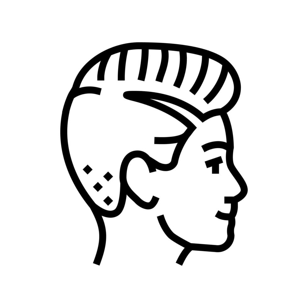 ilustração em vetor ícone de linha de penteado homem elegância