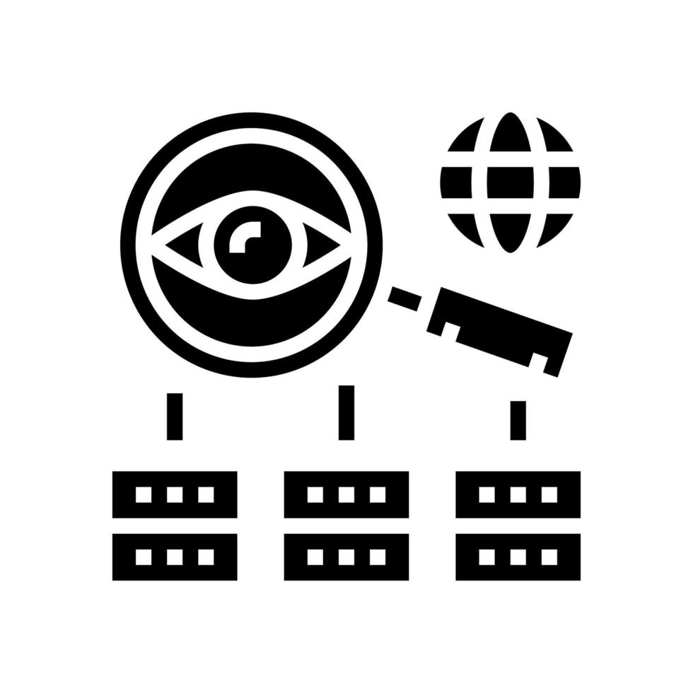 sinal de ilustração vetorial de ícone de glifo de pesquisa de servidor vetor