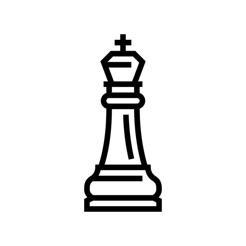 ilustração em vetor ícone de linha de xadrez rei