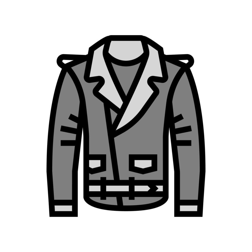 jaqueta de couro roupas cor ícone ilustração vetorial vetor
