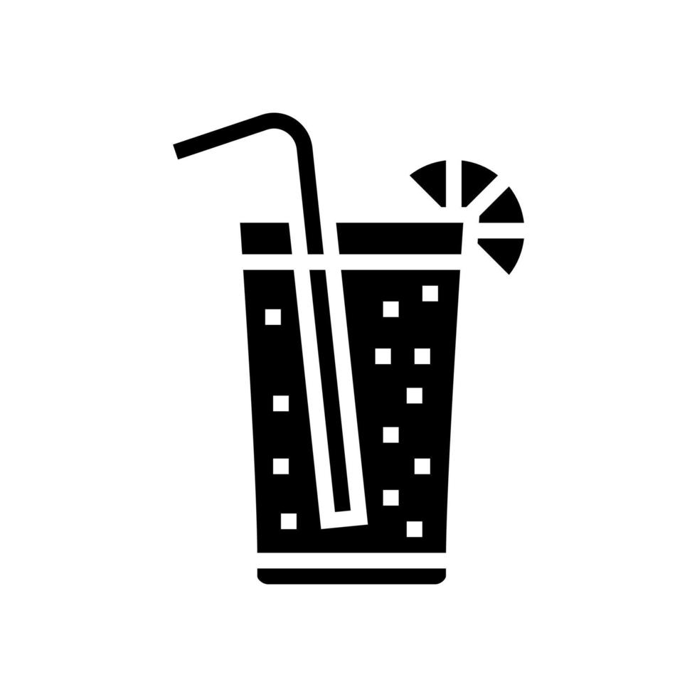 ilustração em vetor ícone de glifo de bebida de limão de vidro