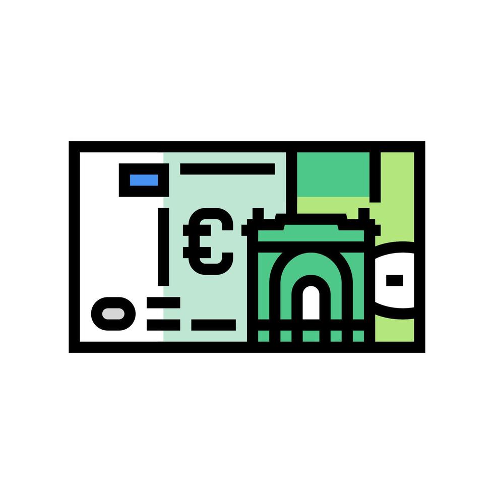 ilustração vetorial de ícone de cor euro euro vetor