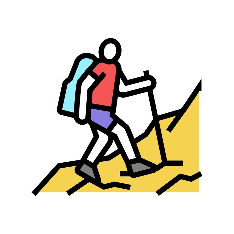 ilustração vetorial de ícone de cor de esporte radical de trekking vetor