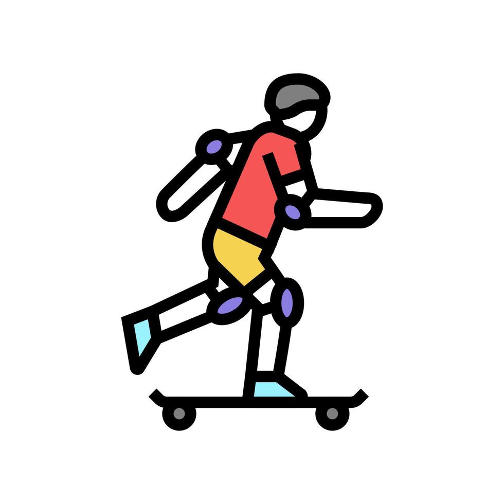 ilustração vetorial de ícone de cor de esporte radical de skate vetor