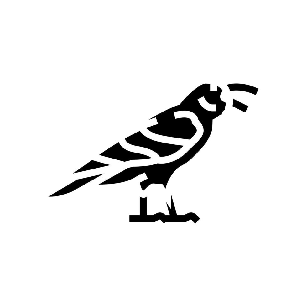 ilustração vetorial de ícone de glifo de pássaro corvo vetor