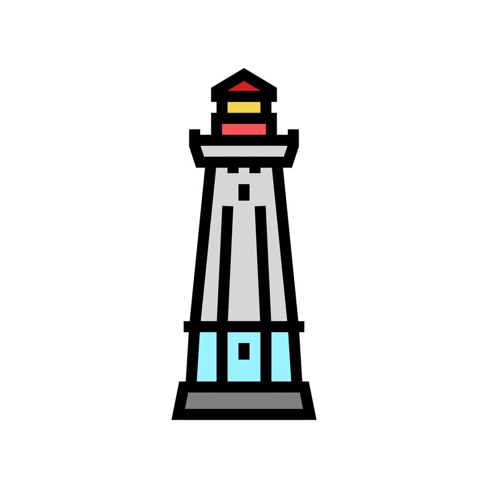 ilustração em vetor ícone de cor de construção de emergência de farol