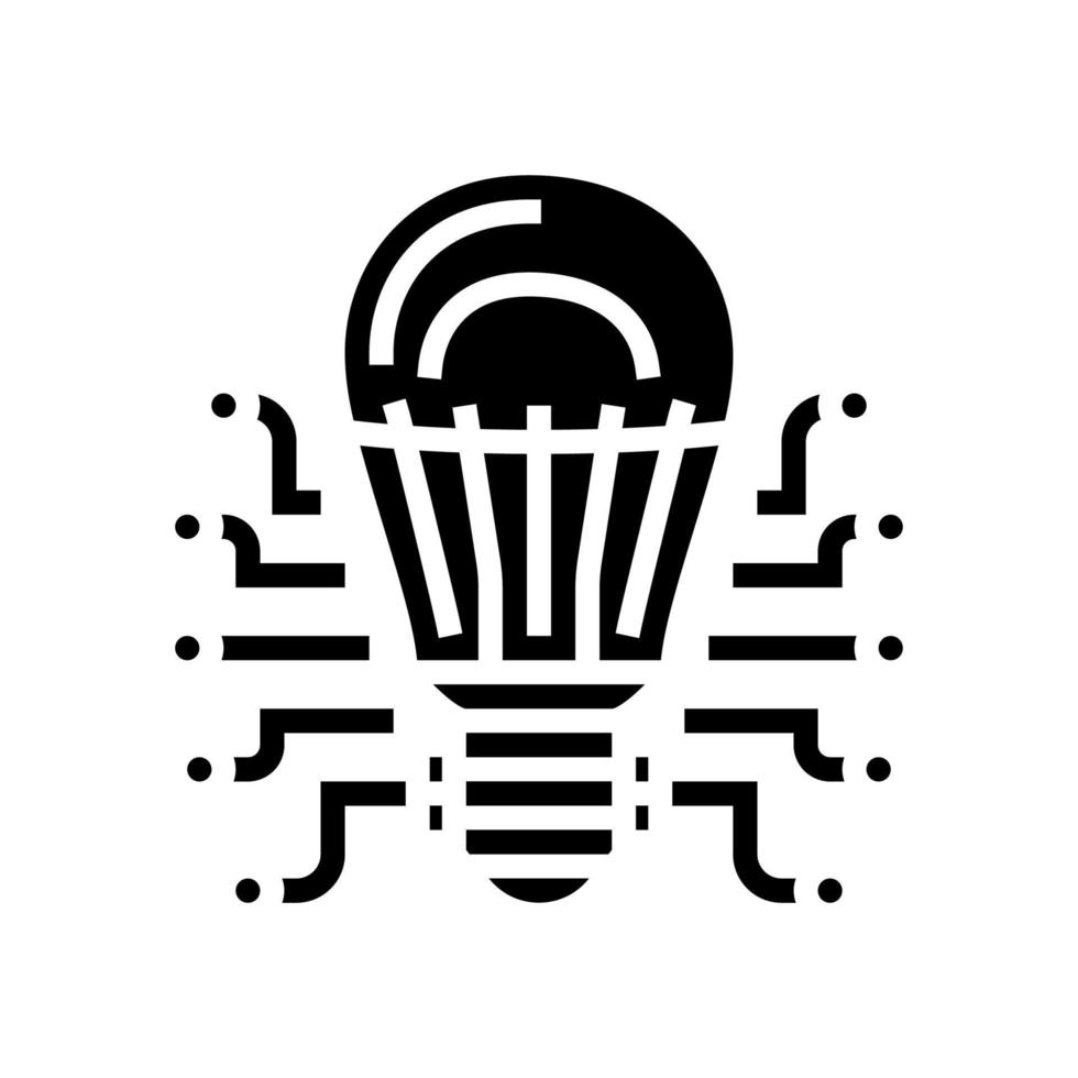 ilustração em vetor ícone de glifo de lâmpada de tecnologia