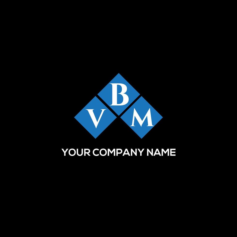 design de logotipo de carta vbm em fundo preto. conceito de logotipo de letra de iniciais criativas vbm. design de letras vbm. vetor