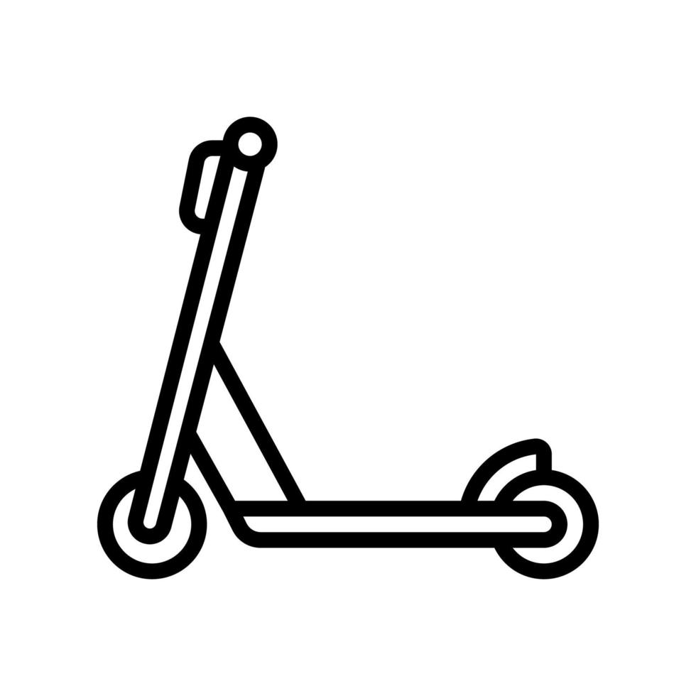 ilustração vetorial de ícone de linha de madeira de scooter vetor