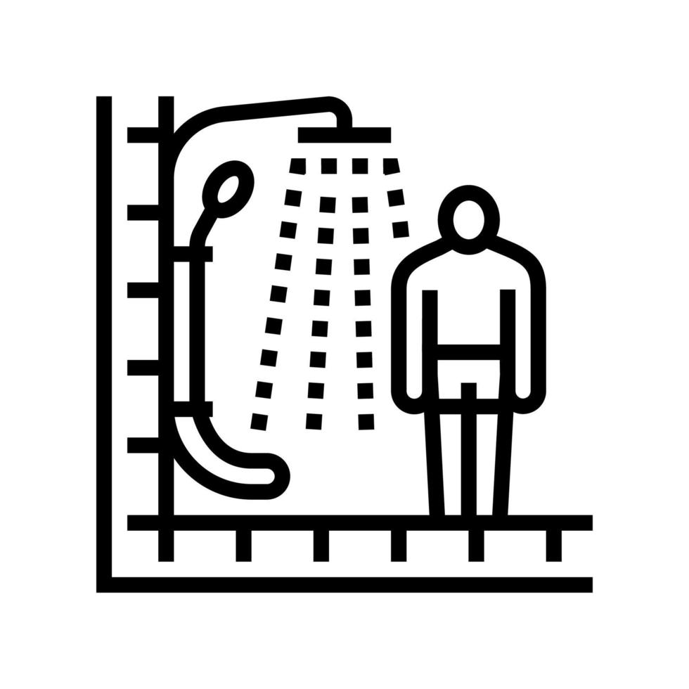 chuveiro para ilustração vetorial de ícone de linha de banho vetor