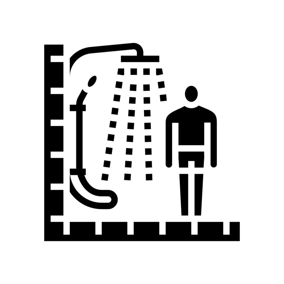 chuveiro para banho ilustração vetorial ícone glifo vetor