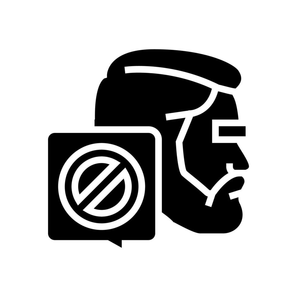 ilustração em vetor de ícone de glifo de pessoa masculina cancelada