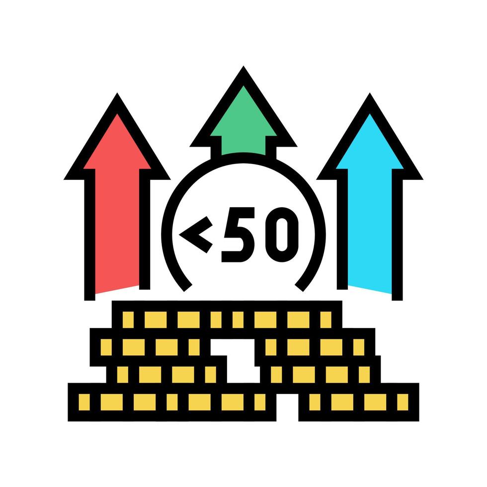 ilustração em vetor ícone de cor de finanças hiperinflação