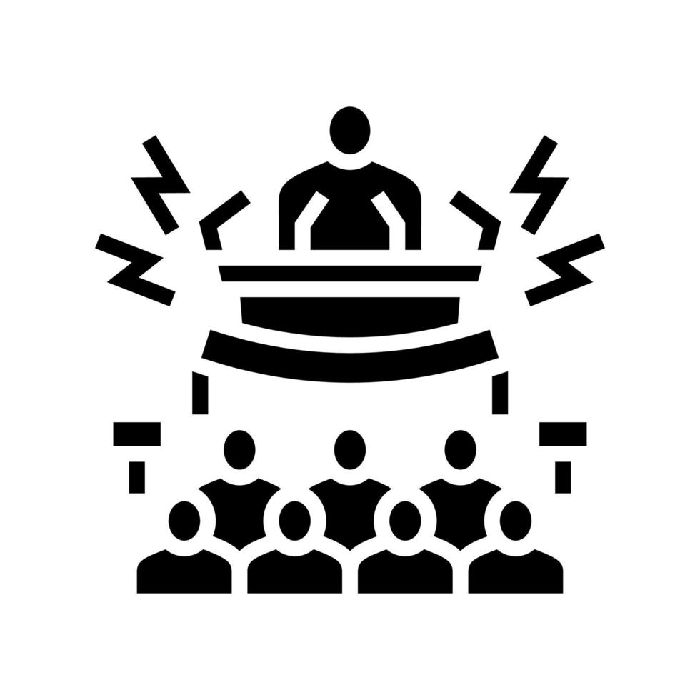 ilustração vetorial de ícone de glifo de boicote político vetor