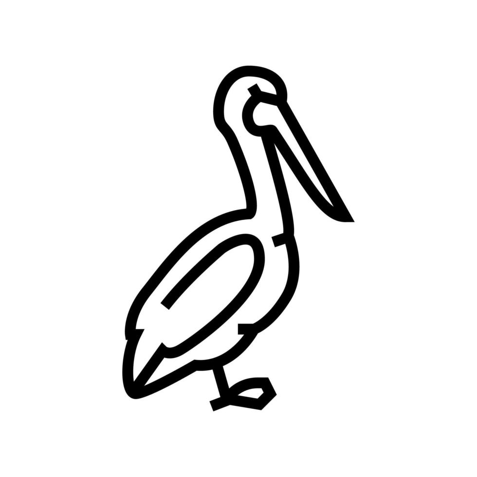 ilustração vetorial de ícone de linha de pássaro pelicano vetor