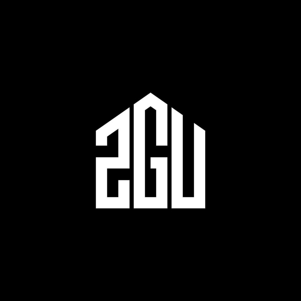 conceito de logotipo de letra de iniciais criativas zgu. zgu carta design.zgu carta logo design em fundo preto. conceito de logotipo de letra de iniciais criativas zgu. design de letra zgu. vetor