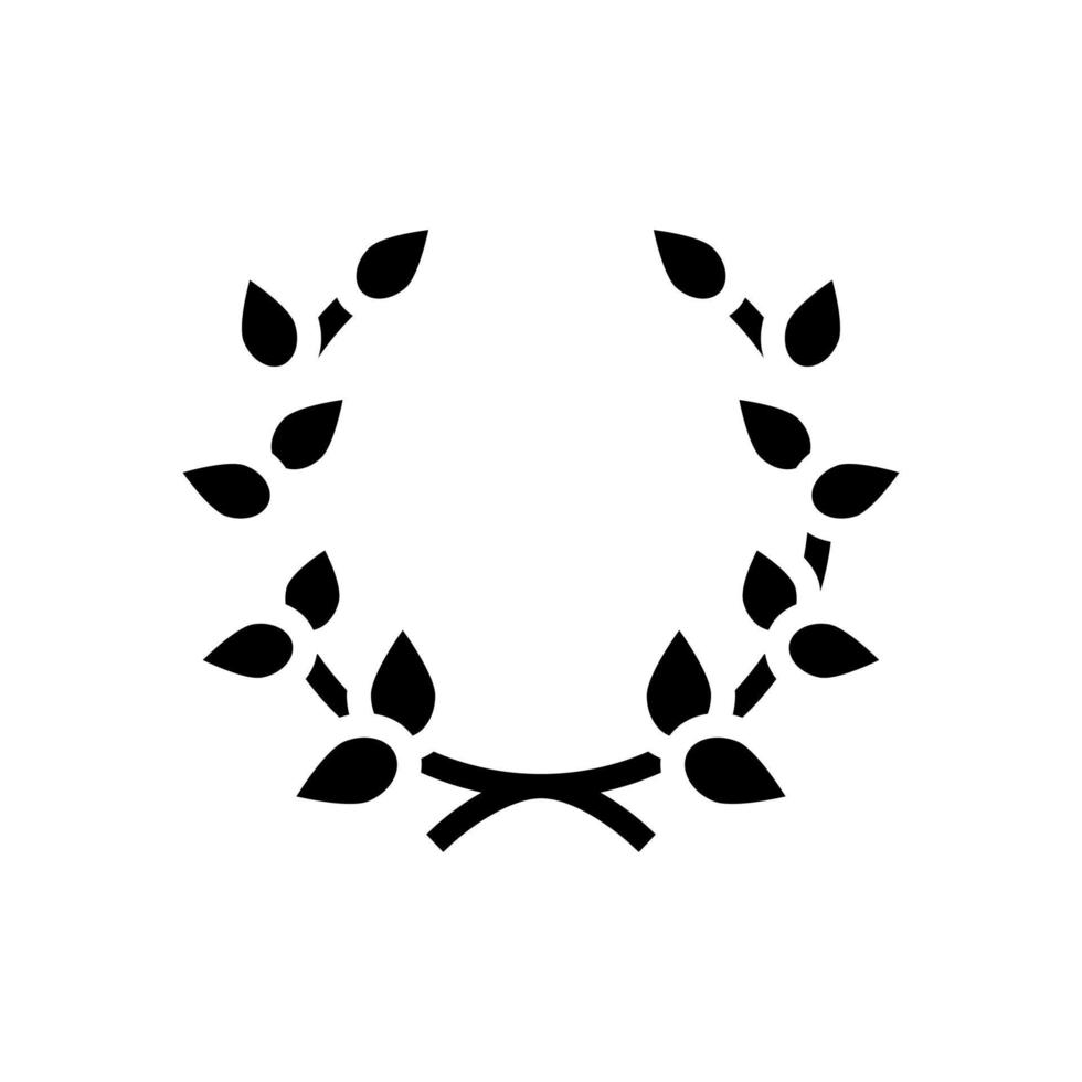 ilustração vetorial de ícone de glifo de coroa de louros vetor