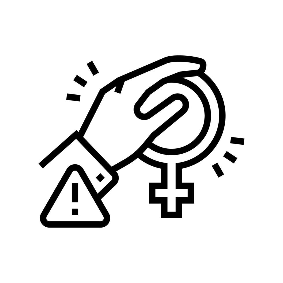 ilustração vetorial de ícone de linha feminina de assédio vetor