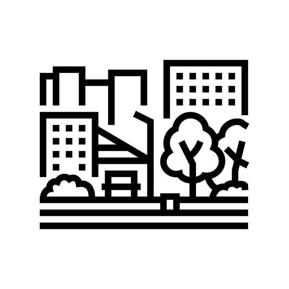 ilustração em vetor ícone de linha de parque urbano