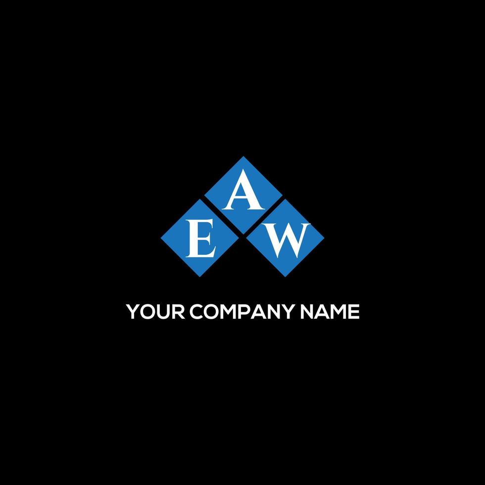 design de logotipo de carta eaw em fundo preto. eaw conceito de logotipo de letra de iniciais criativas. eaw design de letras. vetor