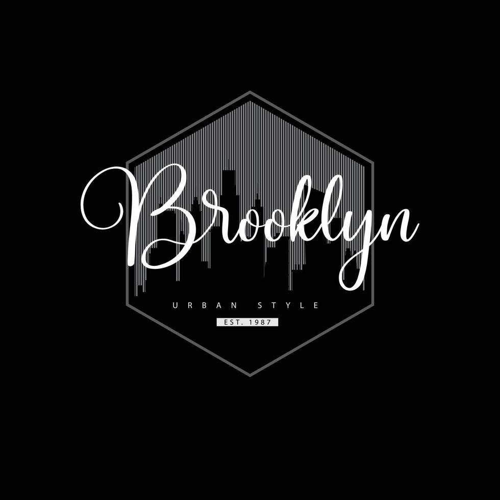 design de camiseta de vetor de tipografia do brooklyn