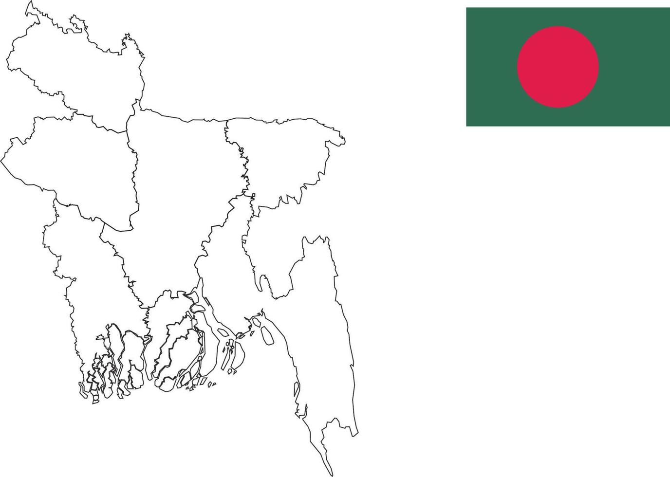 mapa e bandeira de bangladesh vetor