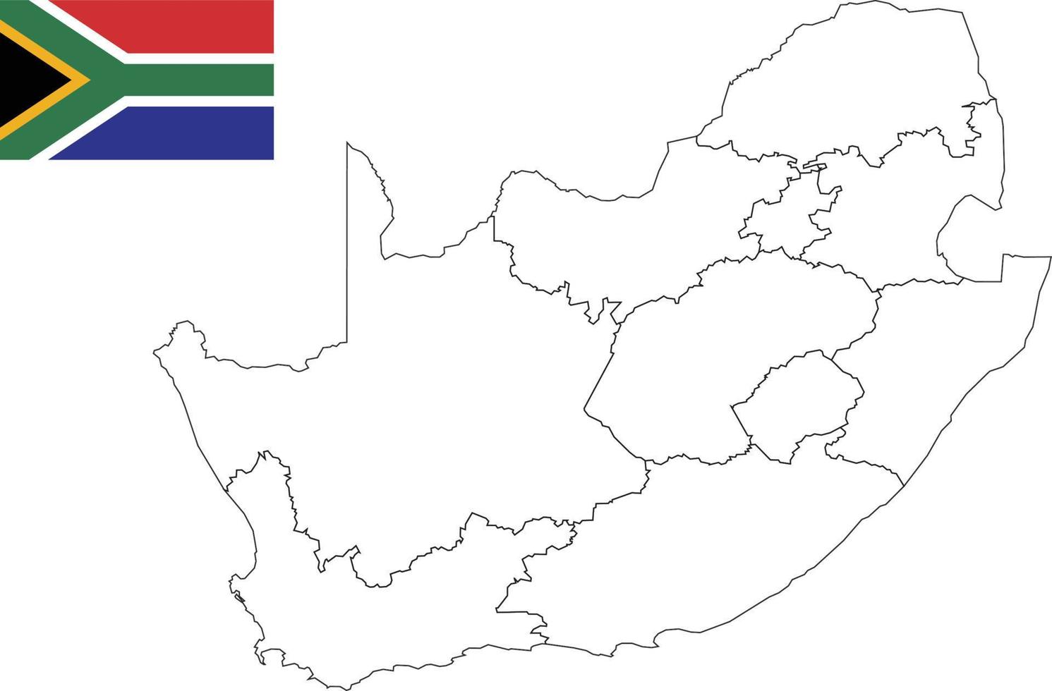 mapa e bandeira da África do Sul vetor