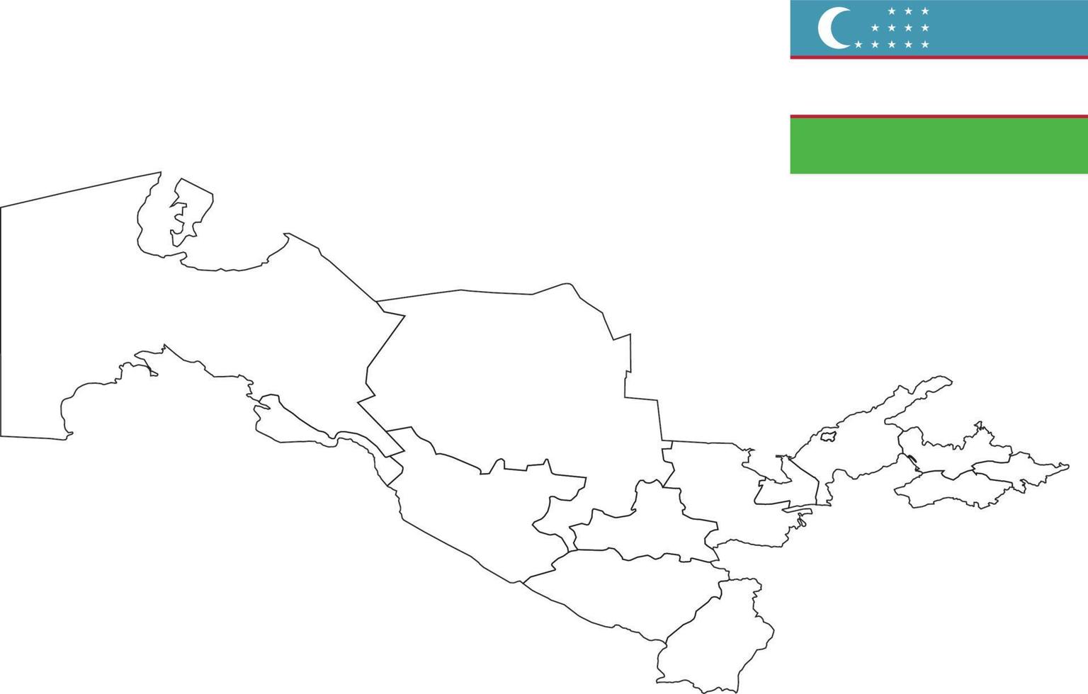 mapa e bandeira do Uzbequistão vetor