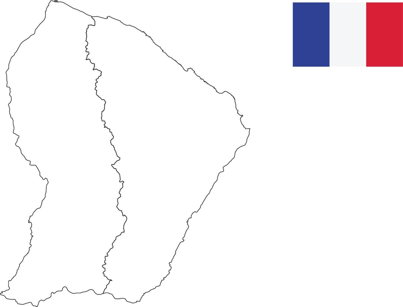 mapa e bandeira da guiana francesa vetor