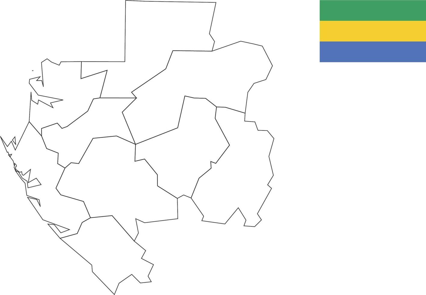 mapa e bandeira do gabão vetor